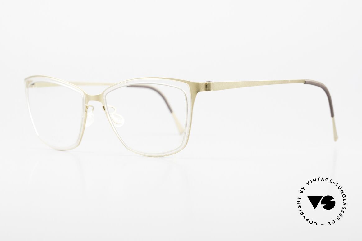 Lindberg 9713 Strip Titanium Damenbrille Klassisch Gold, sehr interessantes Design mit transparenter Fassung, Passend für Damen