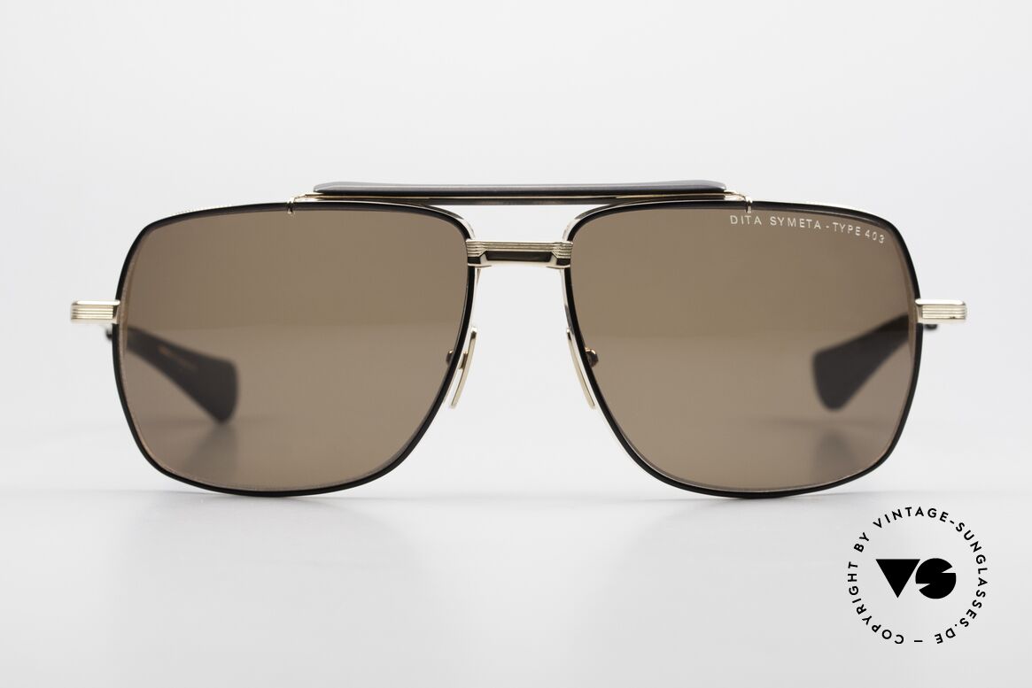 DITA Symeta Type 403 Flieger Serie Schwarz Gold, Herren-Sonnenbrille aus der Flight-Serie von DITA, Passend für Herren