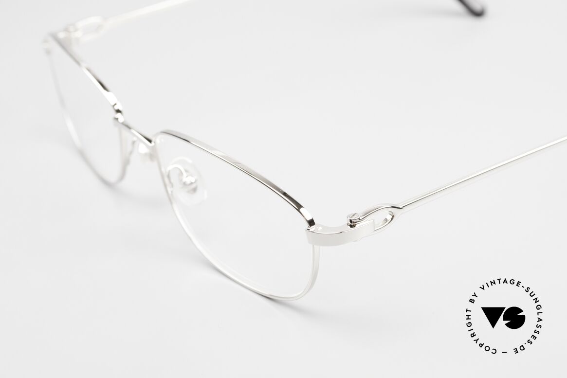 Cartier Whisper Unisex Brille Platin Glänzend, ungetragene Luxusbrille mit Etui und Verpackung, Passend für Herren und Damen
