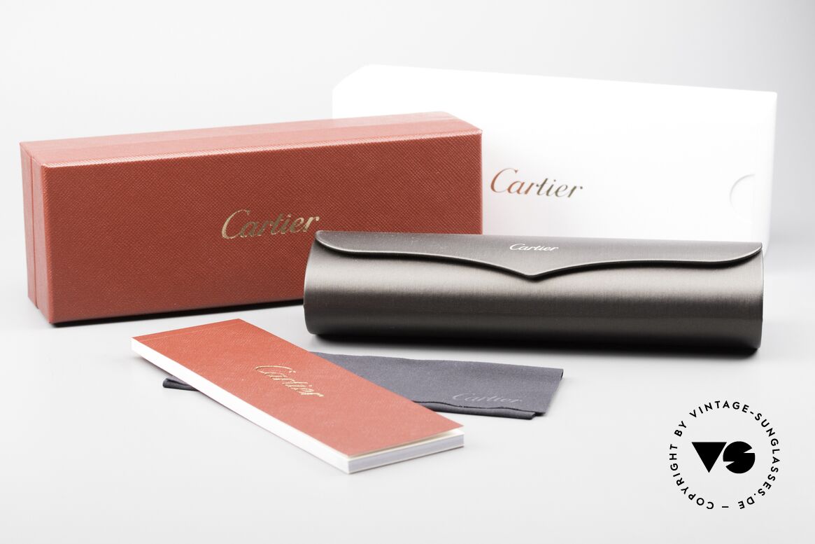 Cartier Whisper Unisex Brille Platin Glänzend, Größe: medium, Passend für Herren und Damen