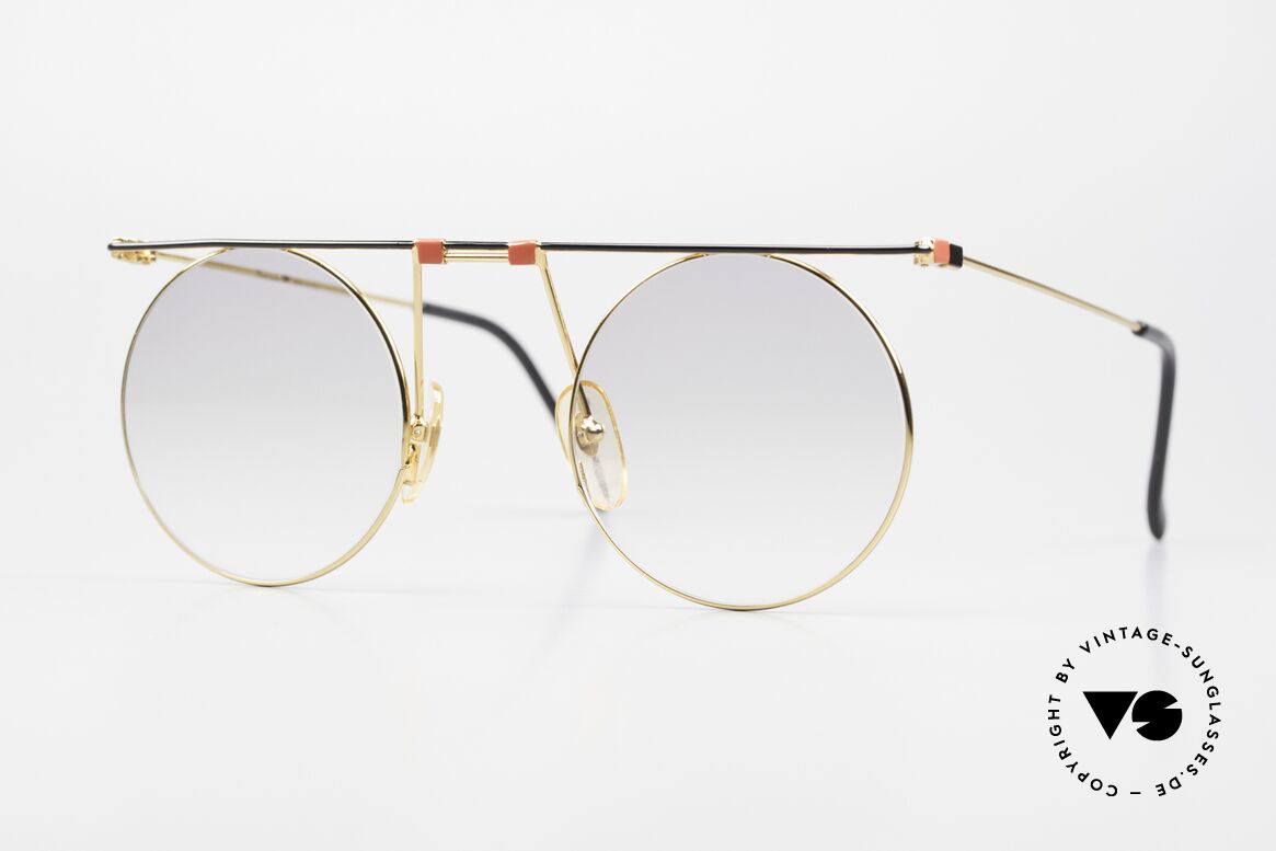 Casanova MTC 7 Kunstbrille 24kt Vergoldet, runde 90er Casanova vintage Kunst-Sonnenbrille, Passend für Herren und Damen