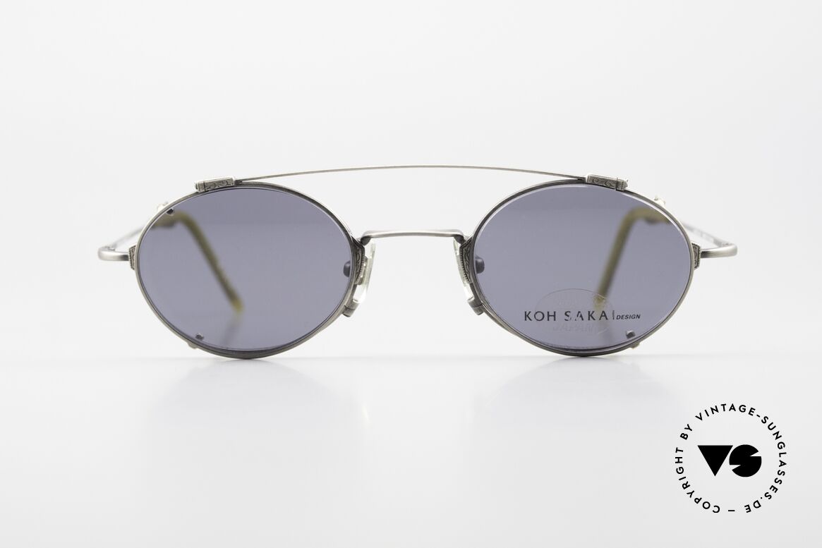 Koh Sakai KS9711 Vintage Brille Oval mit Clip, vintage Brille Koh Sakai 9711, 43-21 mit Sonnen-Clip, Passend für Herren und Damen