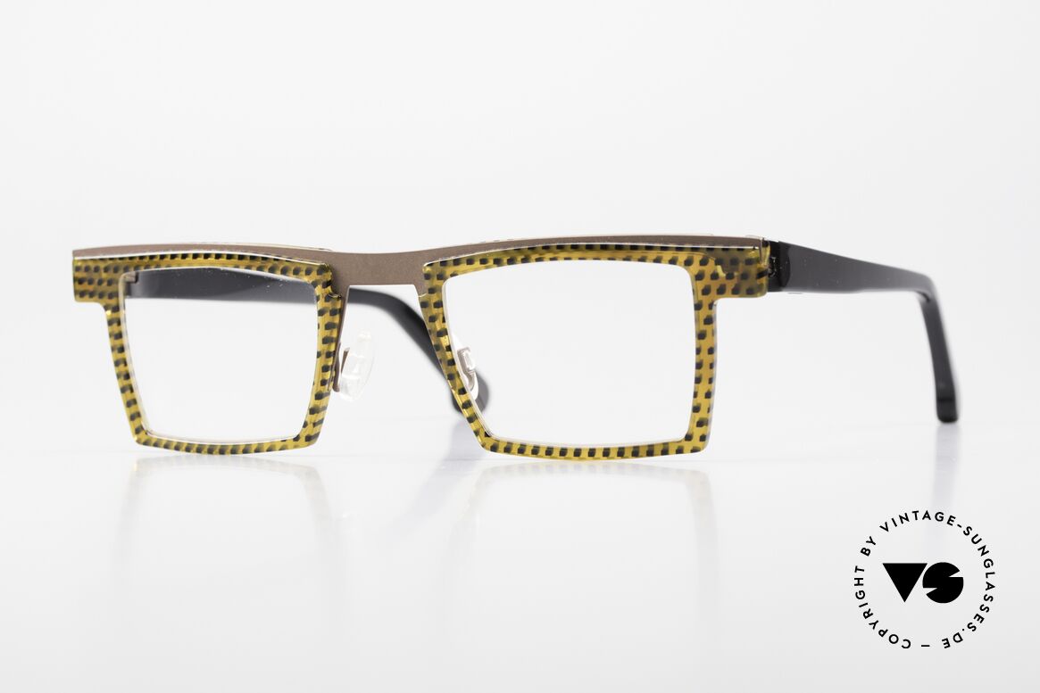 Theo Belgium Verlat Unisex Designerbrille Crazy, eckige THEO Fassung mit interessantem Muster, Passend für Herren und Damen
