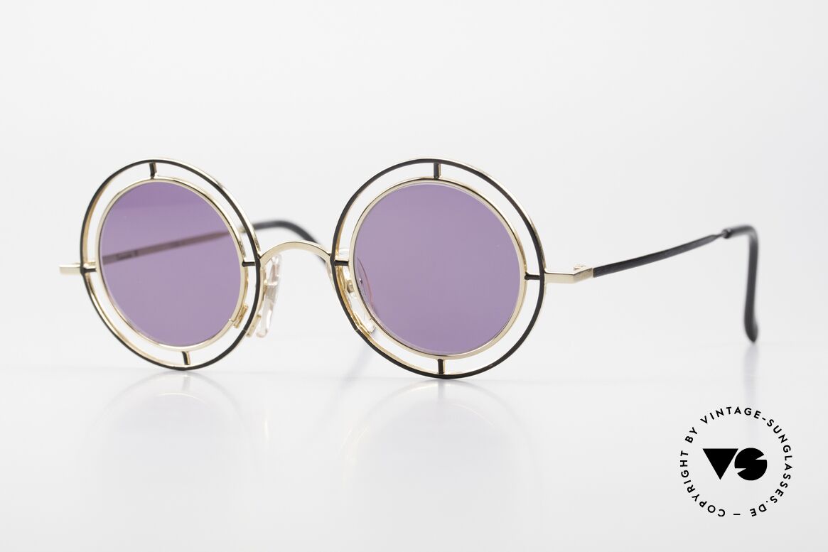 Casanova MTC 2 Runde Brille 24kt Vergoldet, runde 90er Casanova vintage Kunst-Sonnenbrille, Passend für Herren und Damen