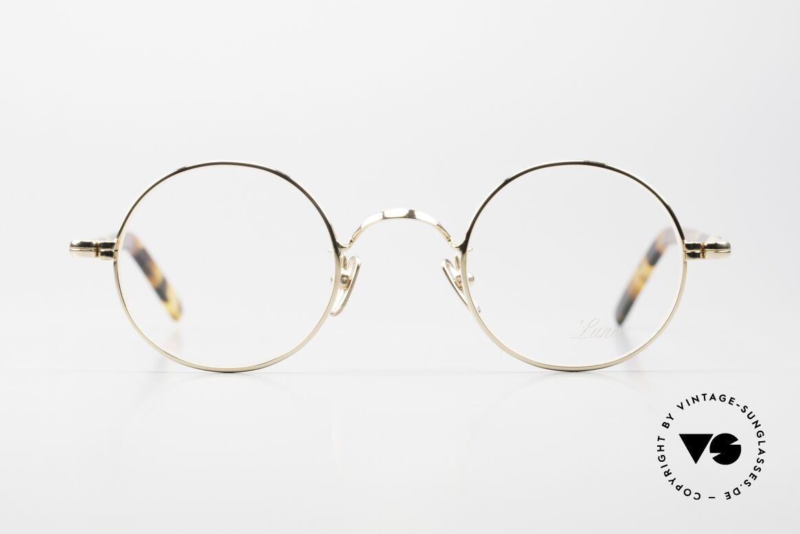 Lunor VA 110 Runde Unisexbrille Gold, Lunor ist ehrliches Handwerk mit Liebe zum Detail, Passend für Herren und Damen