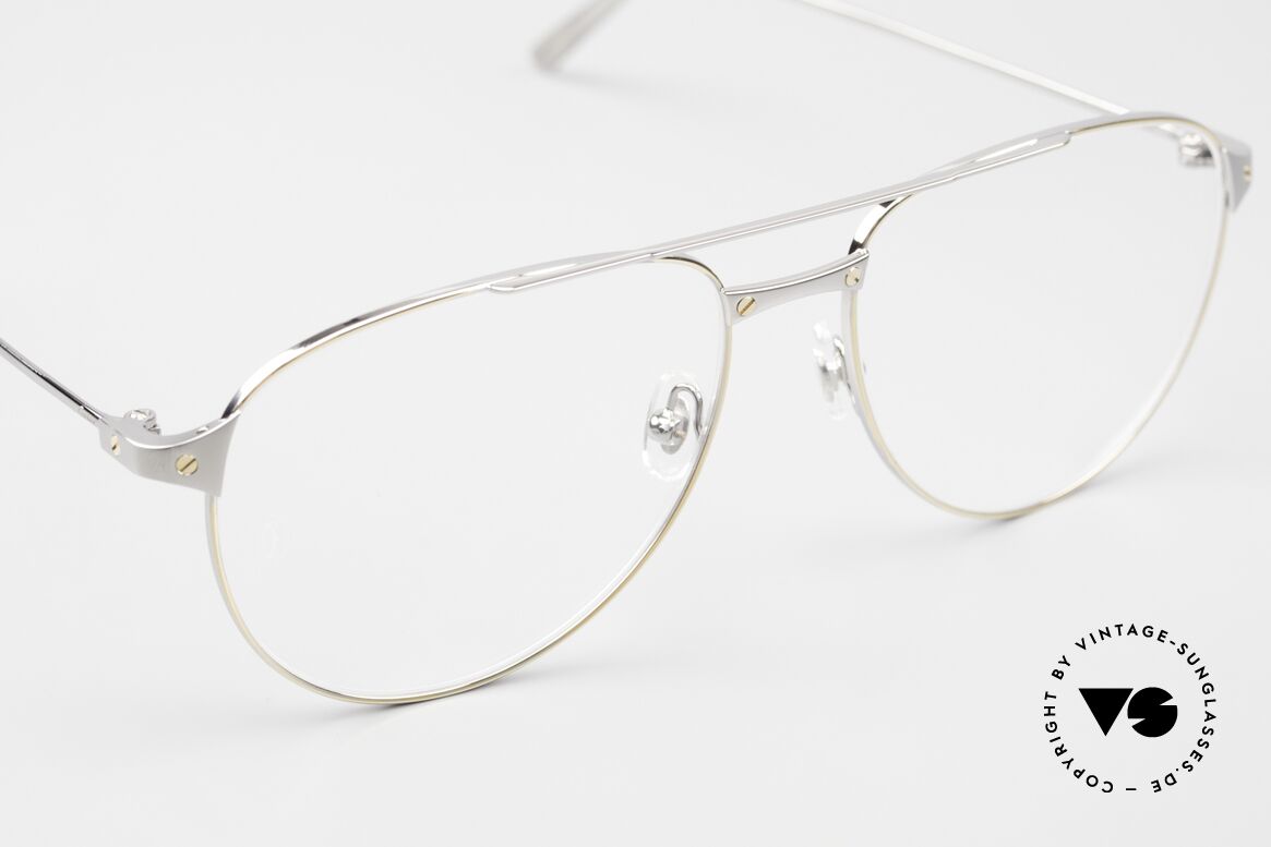 Cartier Santos De Cartier Luxusbrille Piloten Stil, TOP-Qualität; Größe 57/16 135, made in France, Passend für Herren