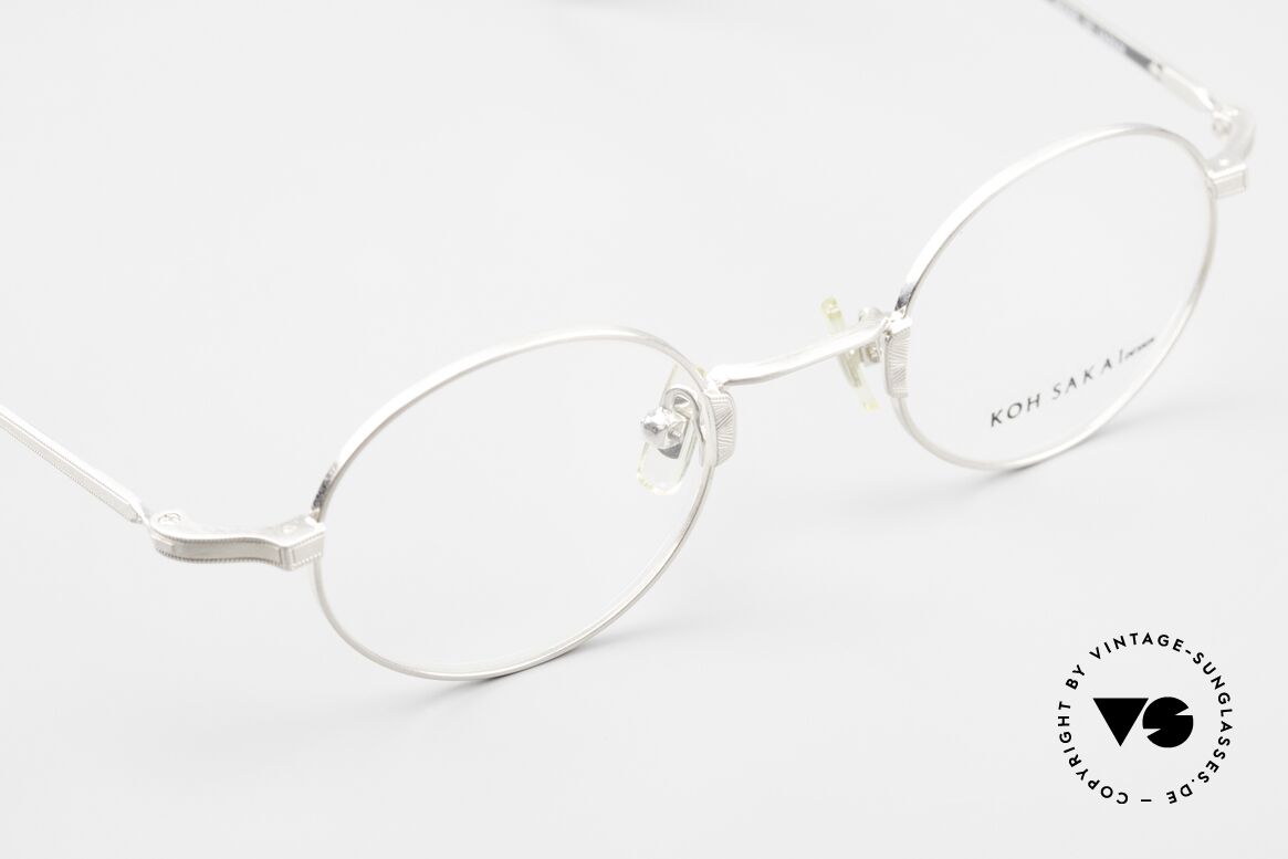 Koh Sakai KS9700 Runde Brille Titanium 90er, gesamte Fassung mit aufwändigen kleinen Gravuren!, Passend für Herren und Damen
