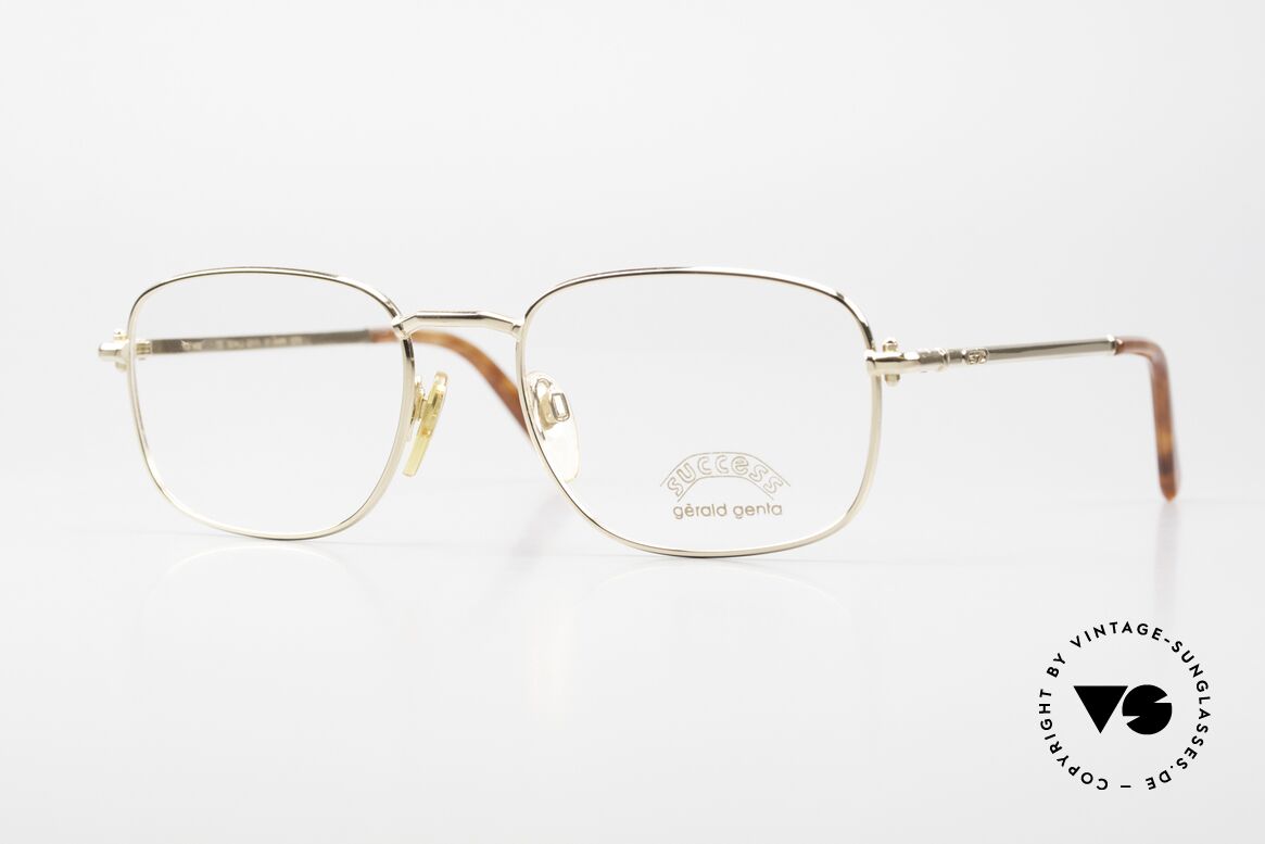 Gerald Genta Success 01 Vintage Brille Gold-Plated, klassische 1990er Jahre Herren-Brille von Gérald Genta, Passend für Herren