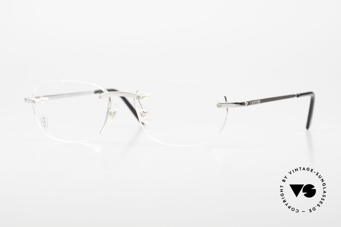 Cartier T-Eye Rimless Randlose Platin Fassung, randlose Cartier Brille der T-Eye R Collection, Passend für Herren und Damen