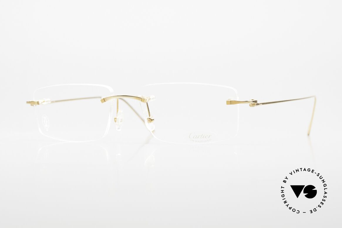 Cartier Precious Metal 18kt Echtgold Brille, randlose Echtgold-Brille von CARTIER; purer LUXUS, Passend für Herren und Damen