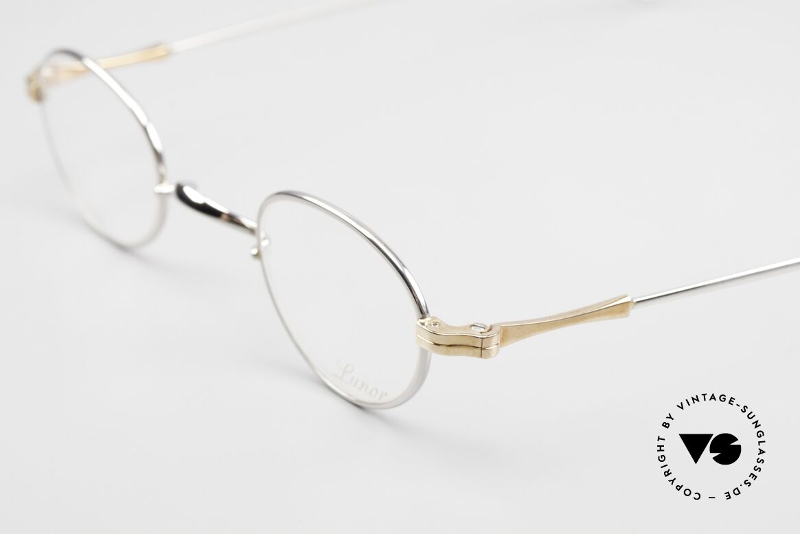 Lunor II 03 XS Kleine Unisex Brille Bicolor, Brillen-Design in Anlehnung an frühere Jahrhunderte, Passend für Herren und Damen