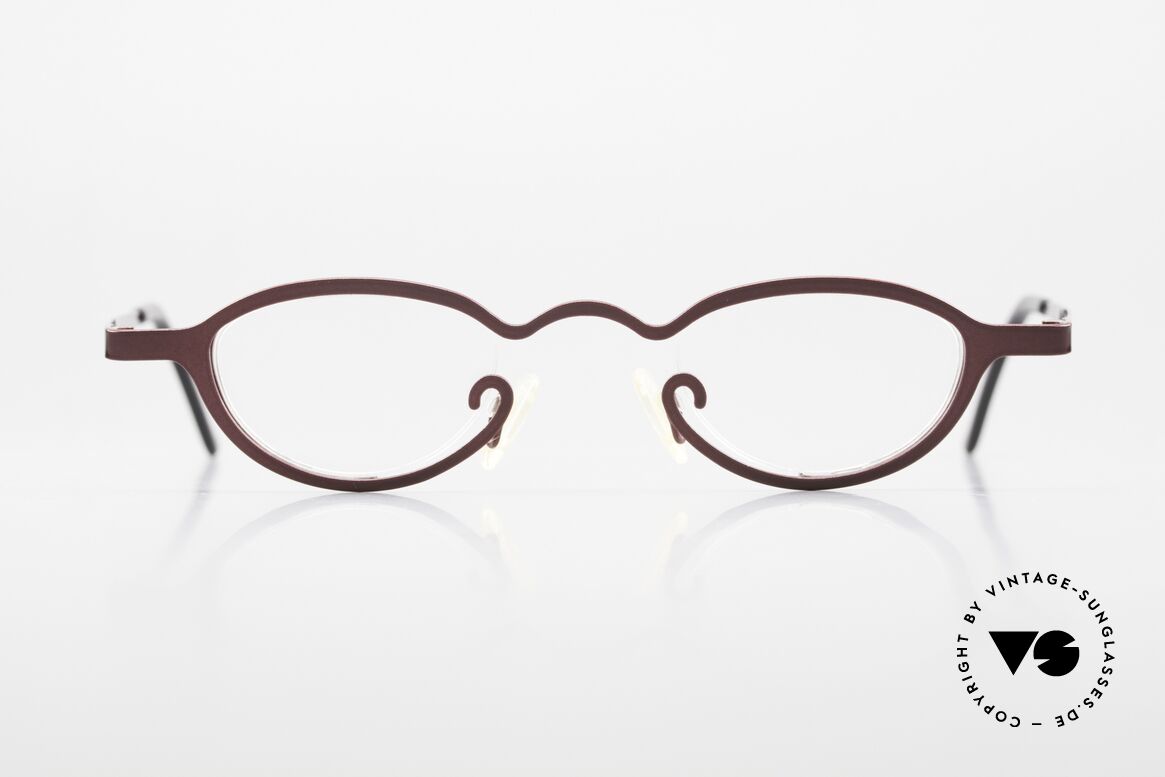 Theo Belgium Pipo Schöne Damenbrille Von 2001, eine kunstvolle vintage Brille; Größe 38/24, 135, Passend für Damen