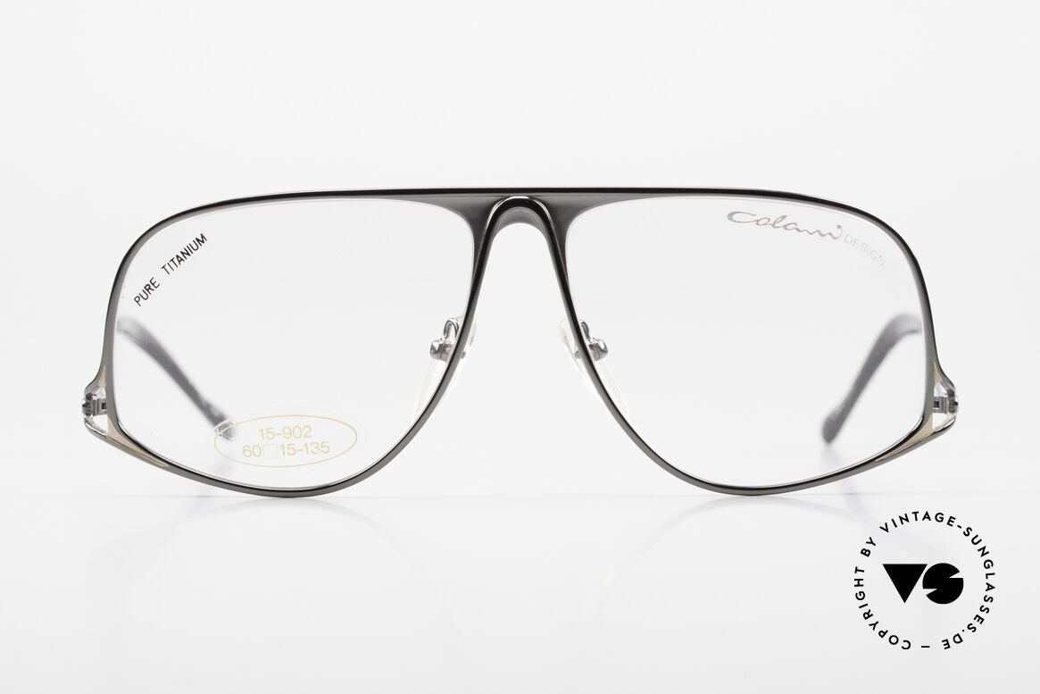 Colani 15-902 Pure Titanium 80er Brille, markantes Design der 1980er, typisch für Luigi Colani, Passend für Herren