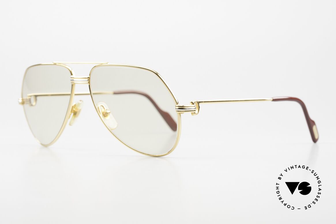 Cartier Vendome LC - S Automatikglas Sonnenbrille, mit Louis Cartier-Dekor in KLEINER Größe 56-14, 130, Passend für Herren und Damen