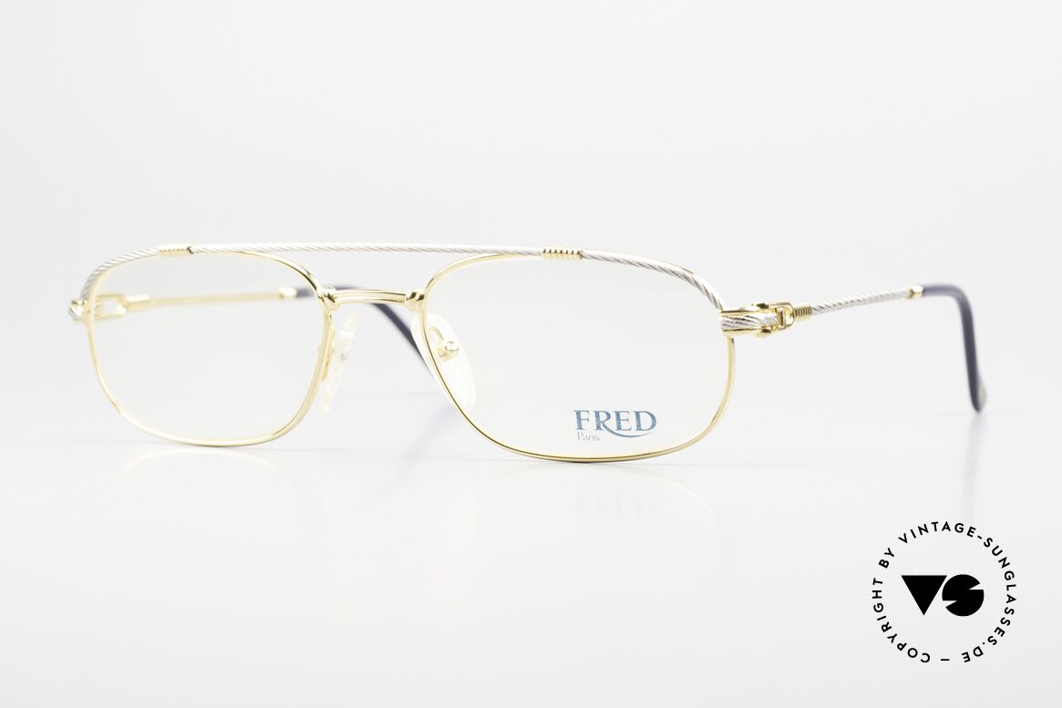 Fred Fregate - L Luxus Segler Brille Large, einmalige Designerbrille von Fred, Paris aus den 80ern, Passend für Herren