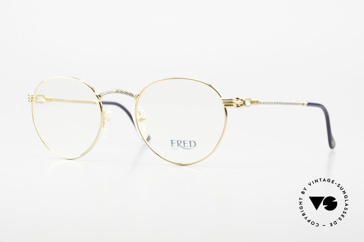 Fred Ouragan Luxus Panto Brille Herren, einmalige Designerbrille von Fred, Paris aus den 90ern, Passend für Herren