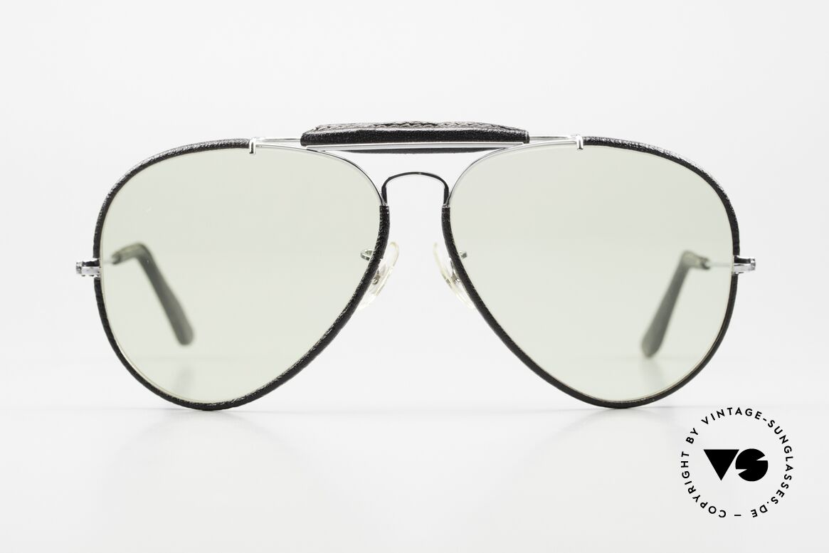 Ray Ban Outdoors II Leathers Lederbrille Mit Automatikglas, seltene & sehr begehrte Leder-Edition; made in U.S.A., Passend für Herren