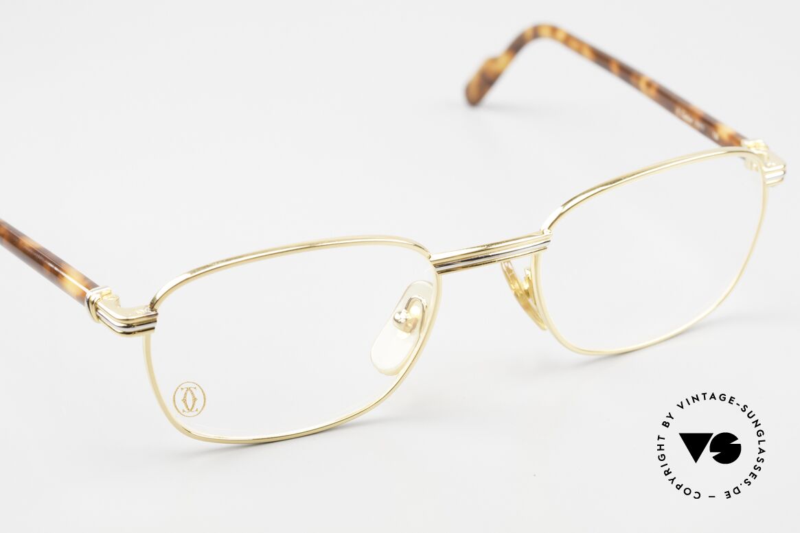 Cartier Aube - S 90er Brille Klassisch Eckig, ungetragenes Modell + vollständige orig. Verpackung, Passend für Herren