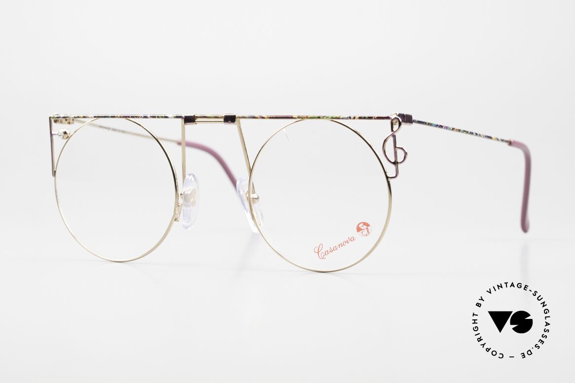 Casanova MTC 8 Mit Funkelndem Strass Stein, runde 90er vintage Brillenfassung von Casanova, Passend für Damen