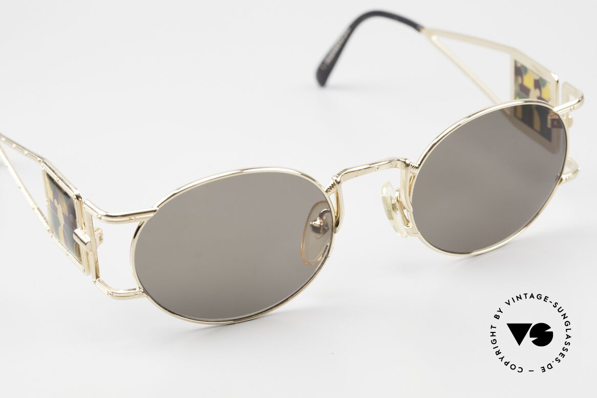 Jean Paul Gaultier 56-4672 Kunstvolle Sonnenbrille Oval, KEINE Retro-Sonnenbrille, sondern eine Rarität!, Passend für Herren und Damen