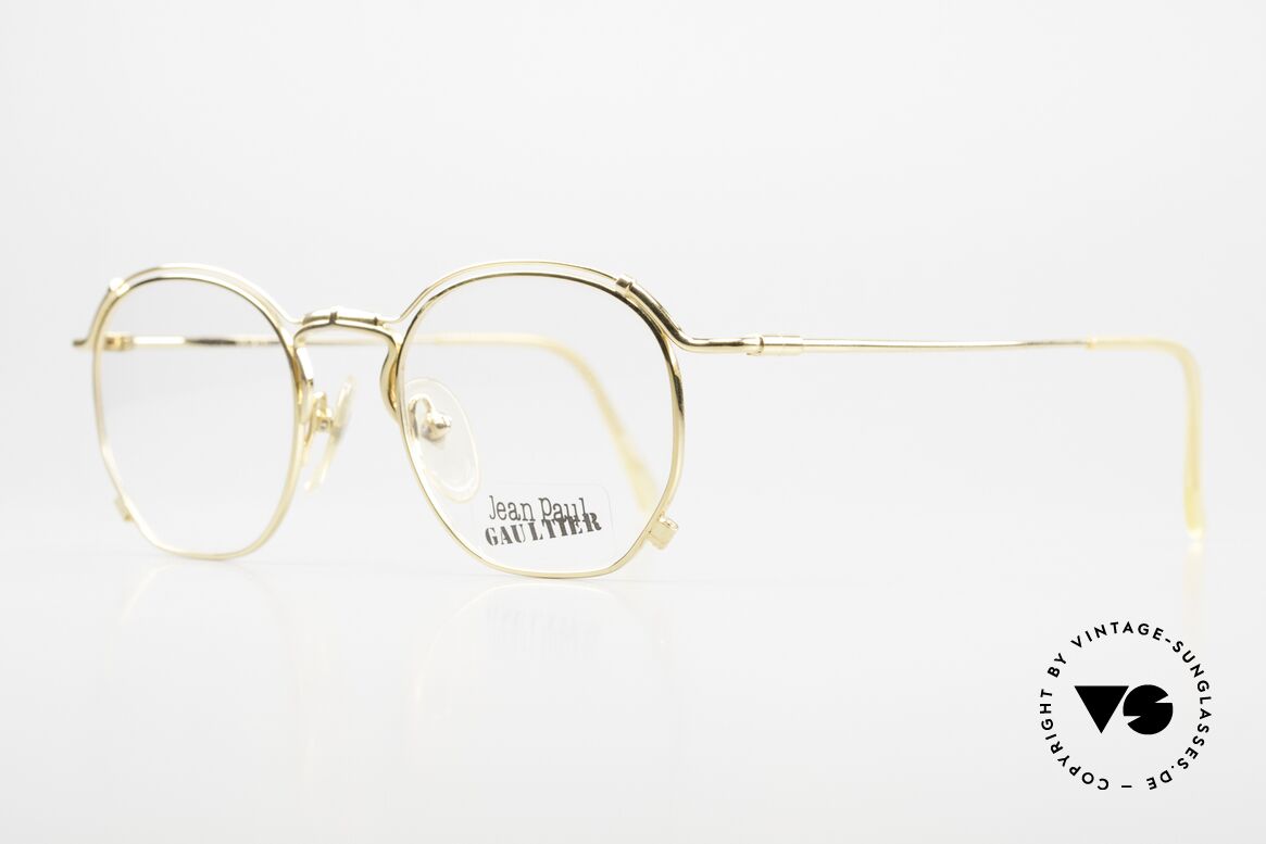 Jean Paul Gaultier 55-2171 Vergoldete Designerbrille, 22kt vergoldeter Rahmen mit orig. JPG DEMO-Gläsern, Passend für Herren und Damen