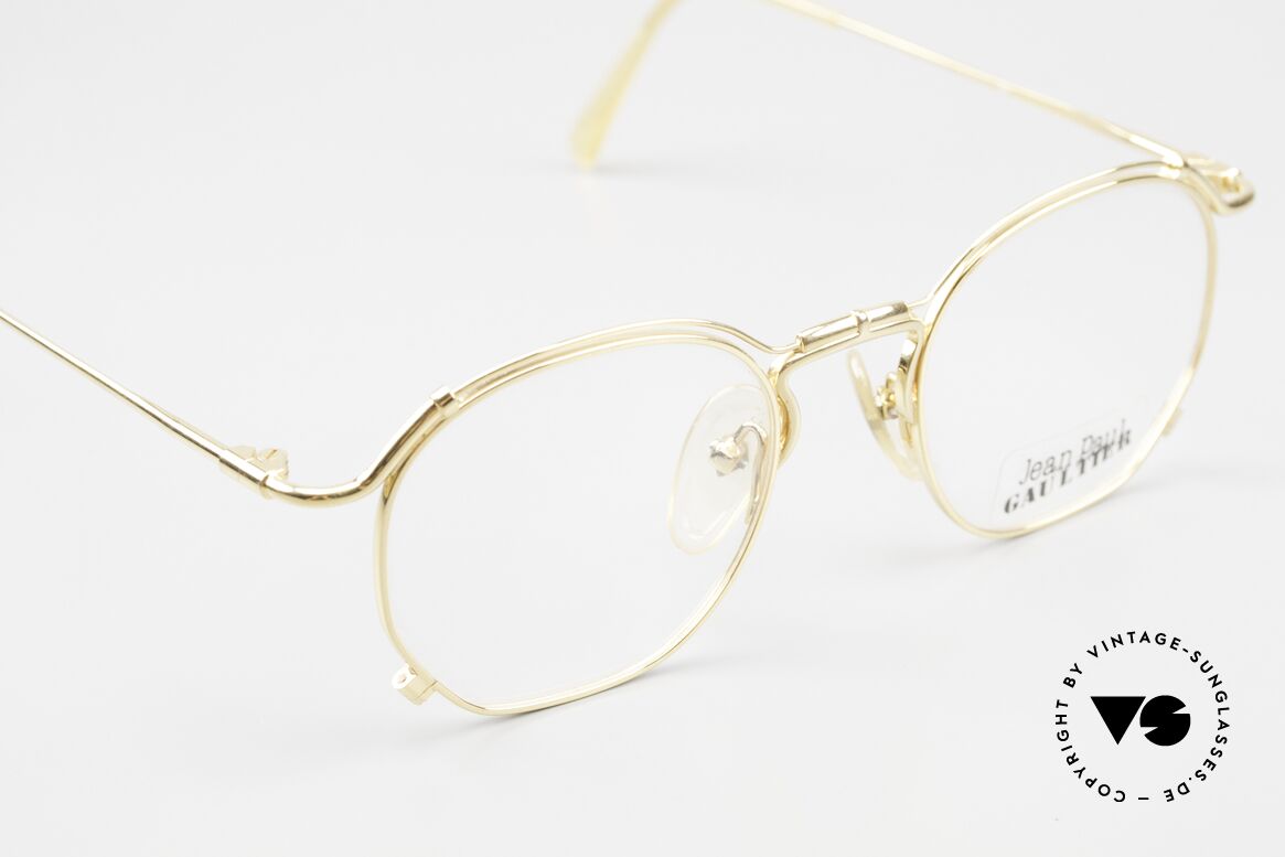 Jean Paul Gaultier 55-2171 Vergoldete Designerbrille, KEINE Retrobrille, sondern ein altes Original von 1994, Passend für Herren und Damen