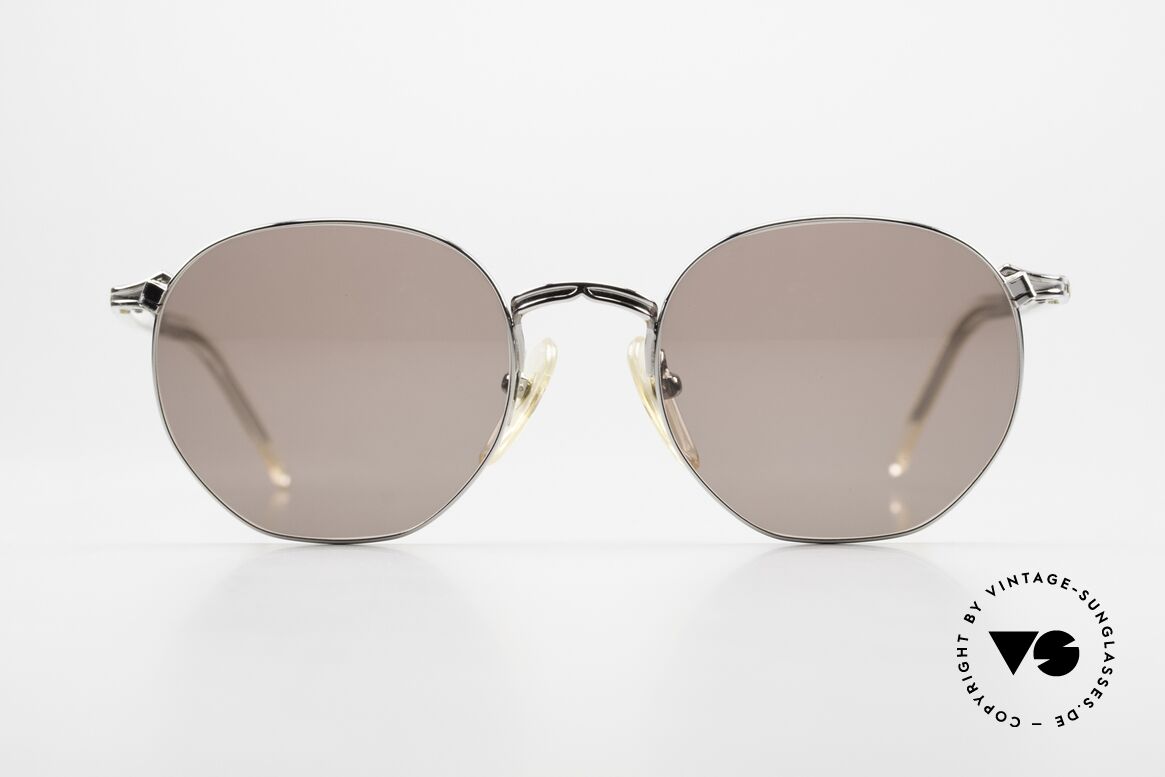 Jean Paul Gaultier 58-2271 Runde Panto Sonnenbrille, tolle Kombination der Materialien; made in JAPAN, Passend für Herren und Damen