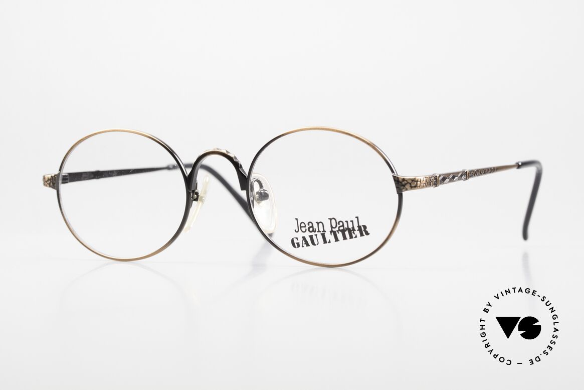 Jean Paul Gaultier 55-9672 Rare Vintage Designerbrille, ovale Jean Paul Gaultier Designer-Brillenfasssung, Passend für Herren und Damen