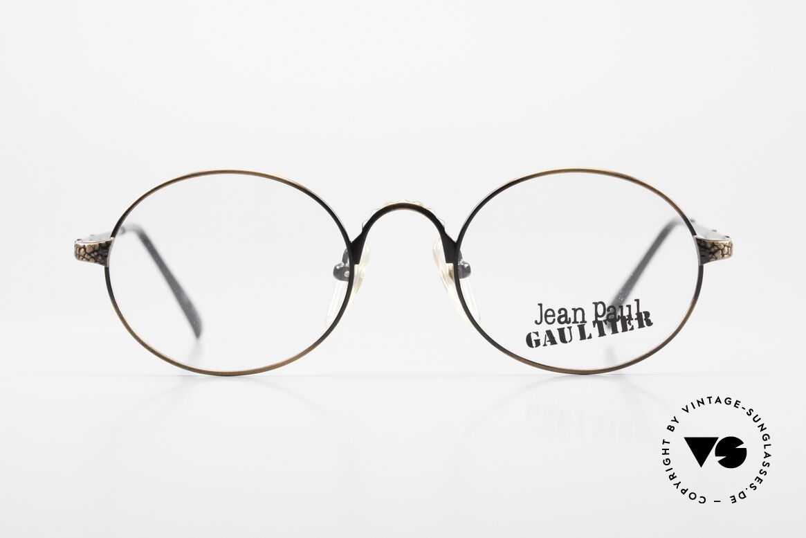 Jean Paul Gaultier 55-9672 Rare Vintage Designerbrille, enorm hochwertige Fassung mit kleinen Gravuren, Passend für Herren und Damen