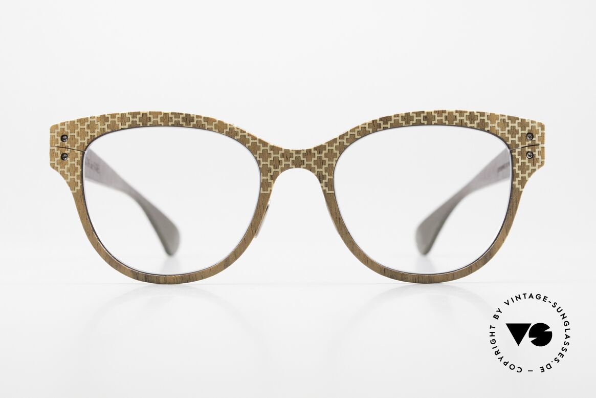 Lucas de Stael Nemus 01 Holz Leder Damenbrille, eine klassische Designerbrille; handmade in France, Passend für Damen