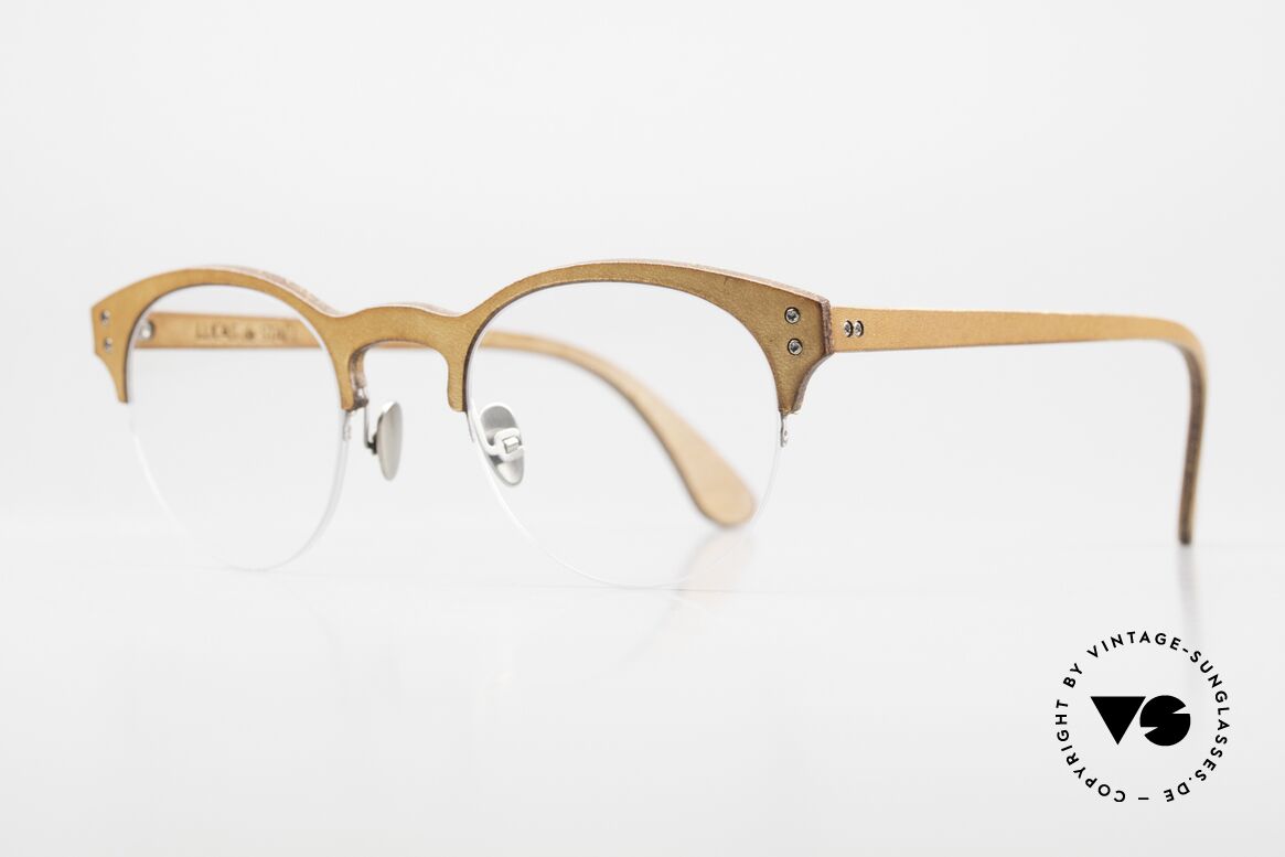 Lucas de Stael Minotaure Thin 11 Lederüberzogene Unisexbrille, Luxusmodell mit Leder-Überzug (Connoisseur-Brille), Passend für Herren und Damen