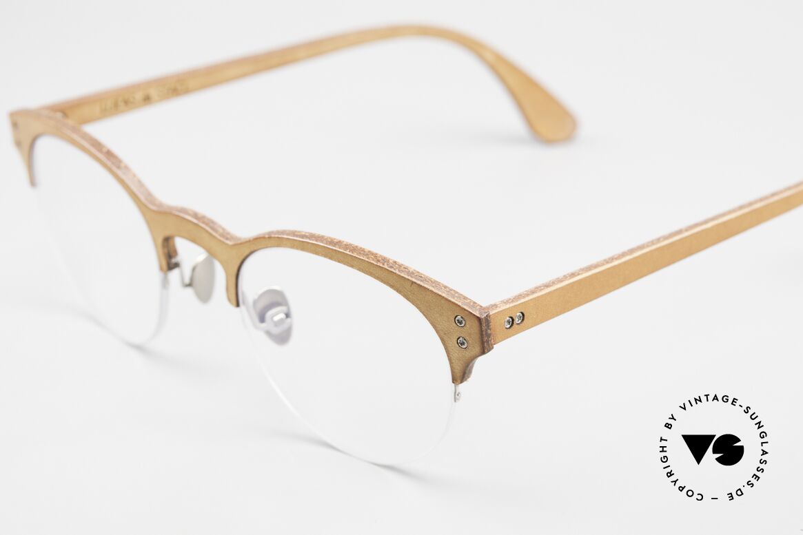 Lucas de Stael Minotaure Thin 11 Lederüberzogene Unisexbrille, Minotaure Collection mit adjustierbaren Nasenstegen, Passend für Herren und Damen