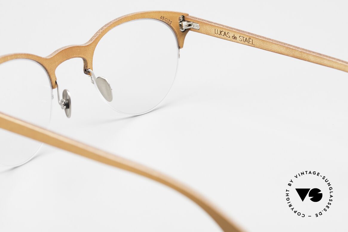 Lucas de Stael Minotaure Thin 11 Lederüberzogene Unisexbrille, Größe: small, Passend für Herren und Damen