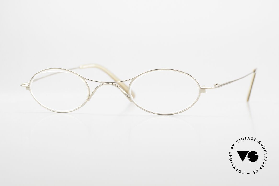 Lesca Ov.X Im Stile der Schubert Brille, LESCA Lesebrille, unisex Modell Ov.X in gold GLD, Passend für Herren und Damen