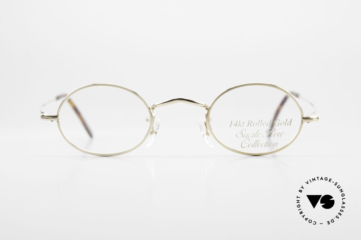 Savile Row Oval 38/24 14k Rolled Gold Rahmen, kleine ovale Brille (Rahmen ist 14kt Gold-Rolled), Passend für Herren und Damen