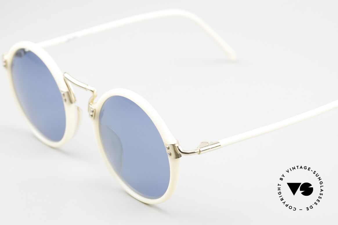 Jean Paul Gaultier 56-9271 Designer Sonnenbrille Rund, rarer J.P.G. Farbcode 1: creme-beige / gold-plated, Passend für Herren und Damen