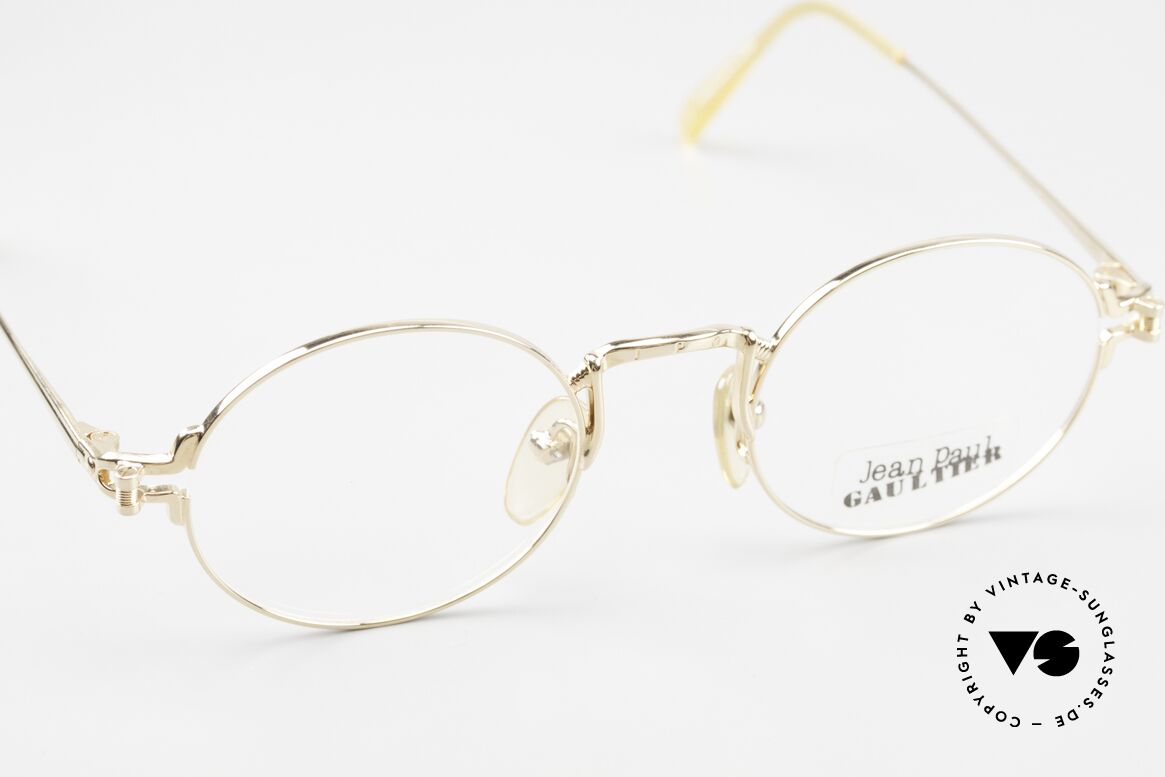 Jean Paul Gaultier 55-3171 Runde 90er Brille Vergoldet, ungetragen (wie alle unsere alten J.P. Gaultier Brillen), Passend für Herren und Damen
