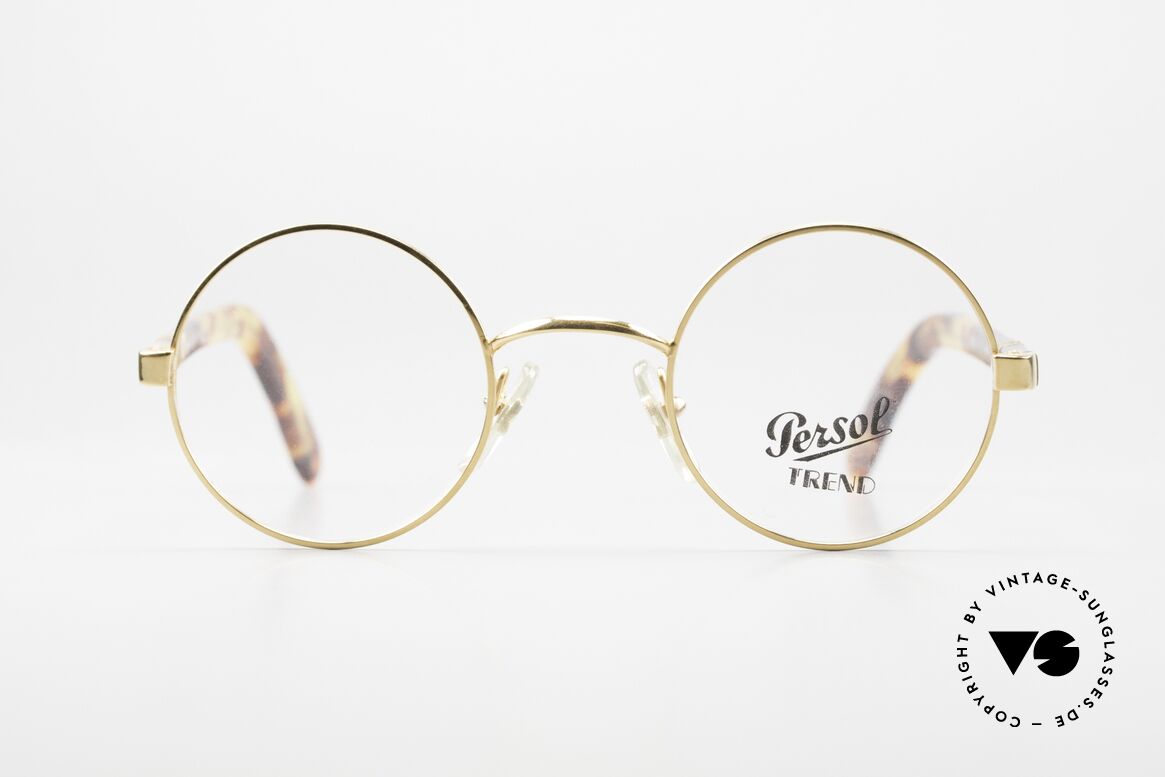 Persol Jabez Runde 90er Vintage Brille, perfekte Passform durch flexible Bügel, Passend für Herren und Damen