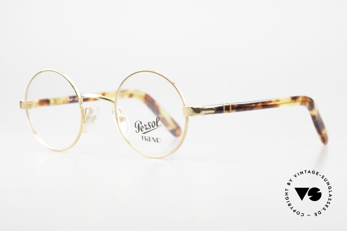 Persol Jabez Runde 90er Vintage Brille, zeitloses Design in eleganter Farbgebung, Passend für Herren und Damen