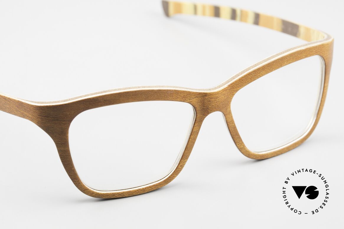 W-Eye 404 Unisex Holzbrille aus Italien, klassische Form für Damen & Herren gleichermaßen, Passend für Herren und Damen