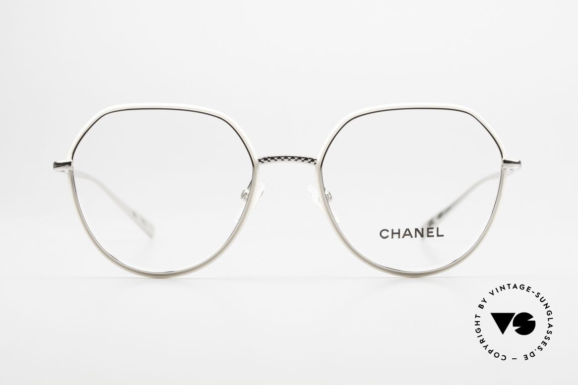 Chanel 2189 Luxus Brille Für Damen Rund, Fassung in silber & "elfenbein"; schöne Damenbrille, Passend für Damen