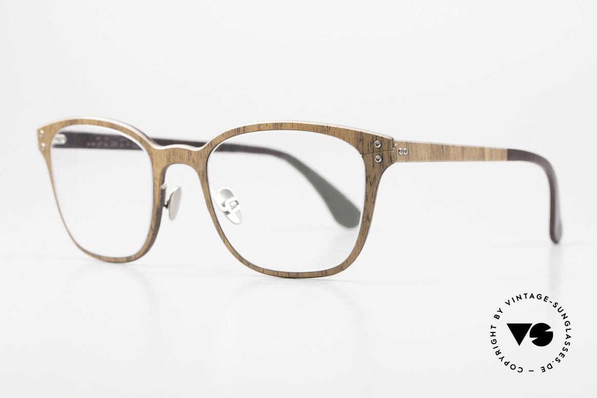 Lucas de Stael Nemus Thin 09 Luxus Brille Holz & Leder, Luxusmodell mit Leder-Überzug (Connoisseur-Brille), Passend für Herren und Damen