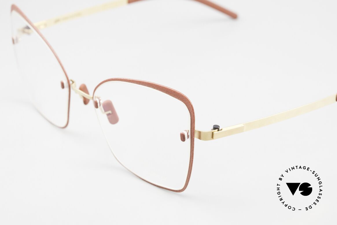 Götti Perspective Bold08 Sehr Feminine Designerbrille, eine randlose Brille mit additiver Deko-Umrandung, Passend für Damen