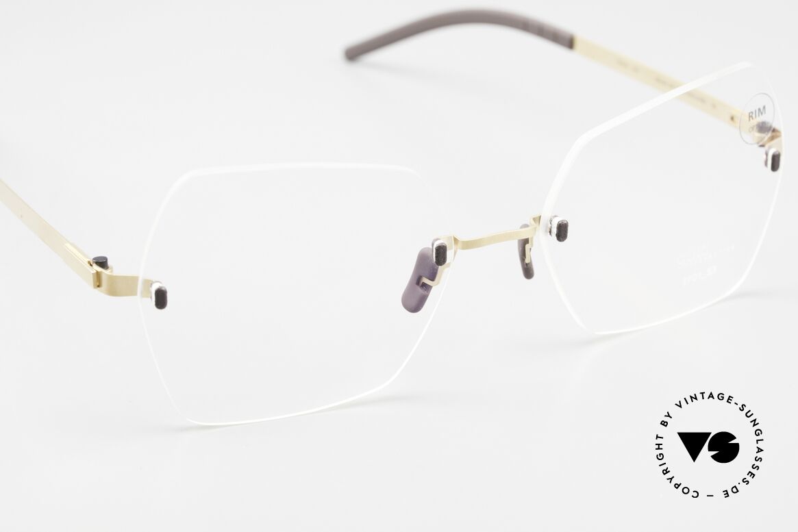 Götti Perspective EF01 Optional Randlose Brille, ungetragenes Designerstück von 2019, mit Hartetui, Passend für Damen