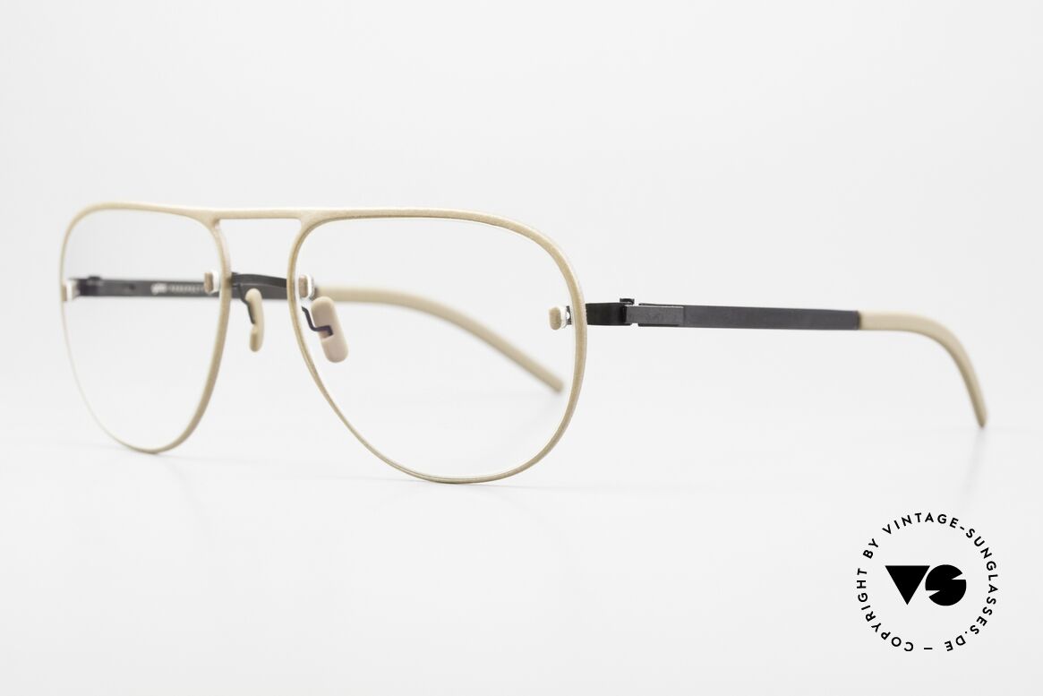 Götti Perspective Bold03 Innovative Pilotenbrille, randlos mit additiver Deko-Umrandung & Oberbalken, Passend für Herren