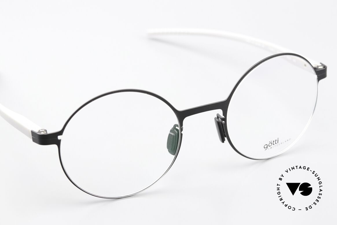 Götti Tamal Superleichte Runde Brille, ungetragenes Designerstück von 2015, mit Hartetui, Passend für Herren und Damen