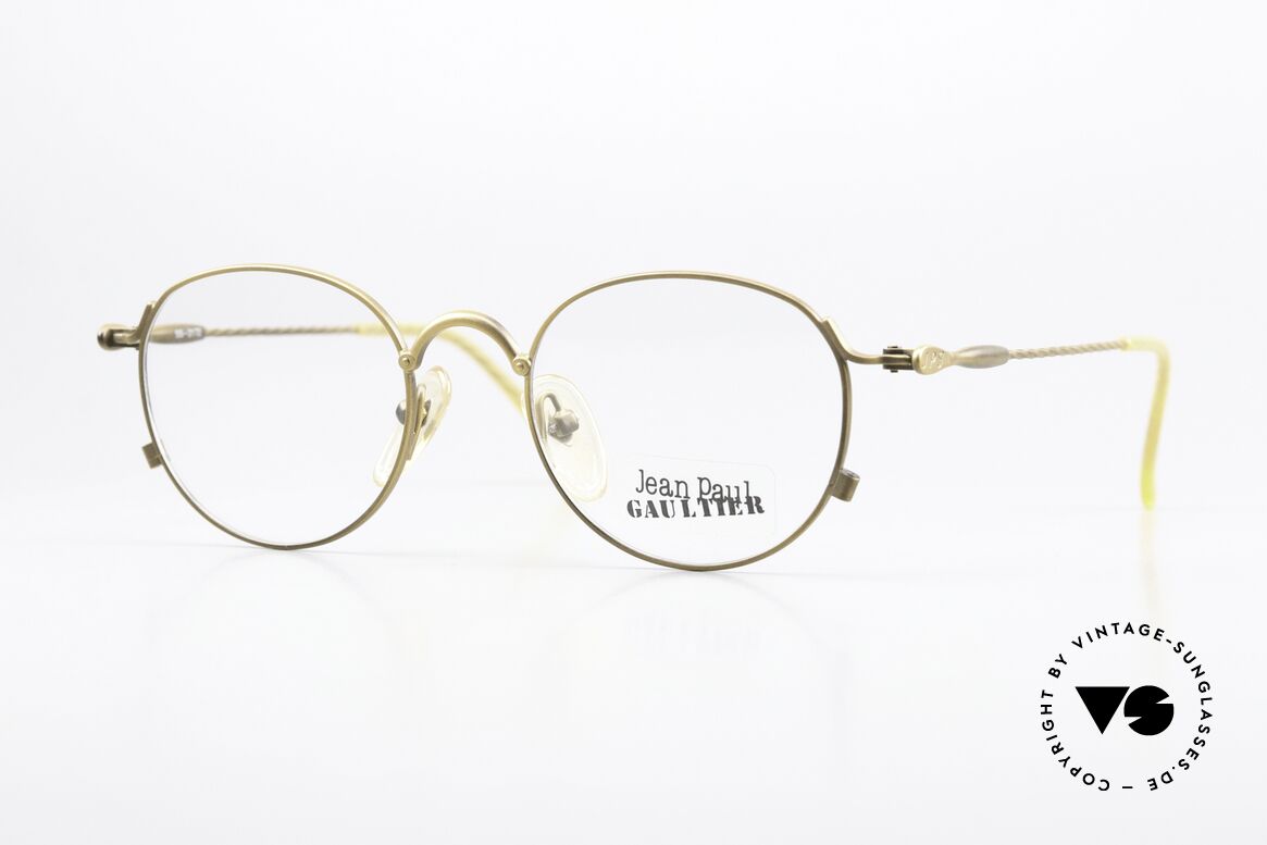 Jean Paul Gaultier 55-2172 Runde Vintage Brille 90er, filigrane vintage Brille von Jean Paul Gaultier, Passend für Herren und Damen