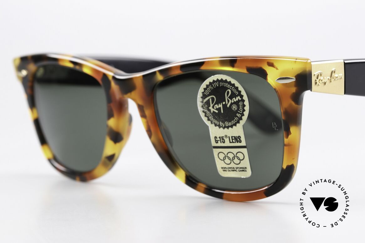 Ray Ban Wayfarer I Limited Deluxe Edition USA, limitierte DELUXE Edition; schwarz-havanna (W1212), Passend für Herren und Damen