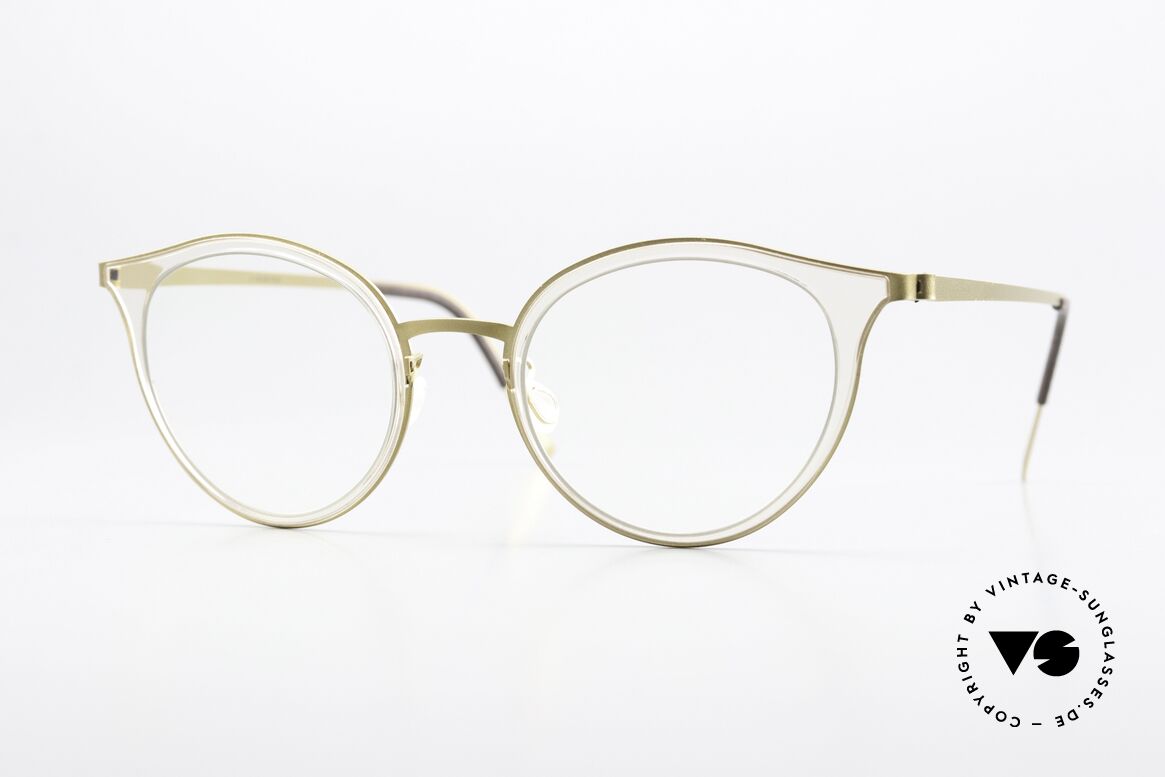 Lindberg 9728 Strip Titanium Cateye Brille Kristall Gold, entzückende Lindberg Strip Titan Damenbrille; 2017, Passend für Damen