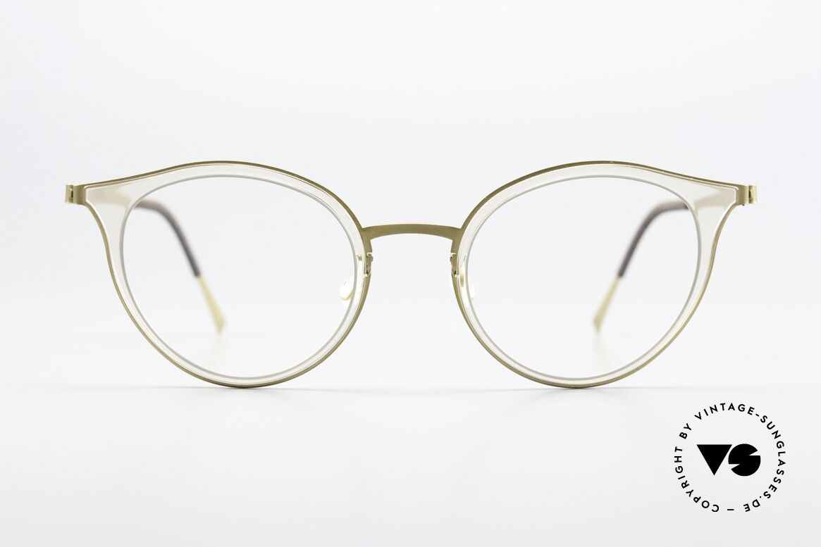 Lindberg 9728 Strip Titanium Cateye Brille Kristall Gold, hinreißendes Modell 9728 in Größe 46/20, Color GT, Passend für Damen